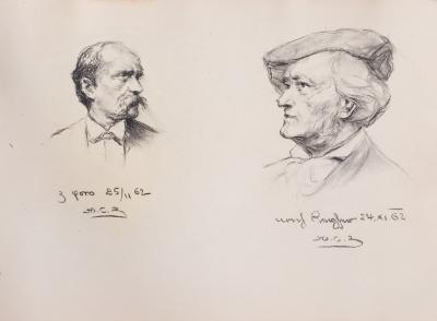 Рисунки двох чоловічих голів — Юліан Заяць
