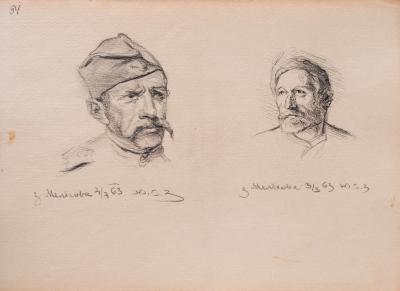 Рисунок двох чоловічих голів — Юліан Заяць