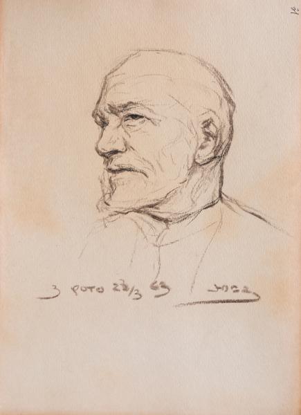 Drawing of a Man's Head in Profile 1