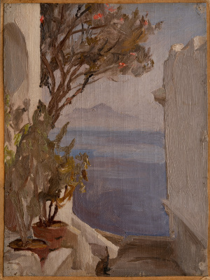 Capri. Morning. View of Vesuvius — Jan Ciaglinski