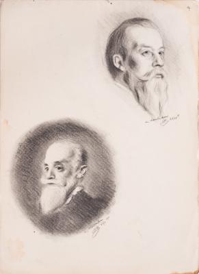 Рисунок двох голів старших чоловіків — Юліан Заяць
