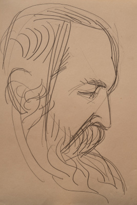 Male Portrait (a sketch) — Mykhailo Boichuk