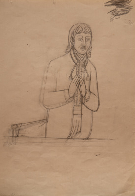Man Kneeling (a sketch) — Mykhailo Boichuk