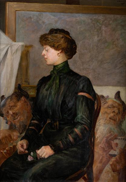 Portrait of a Lady With Fauns (Portrait of the Artist's Wife with Two Fauns)