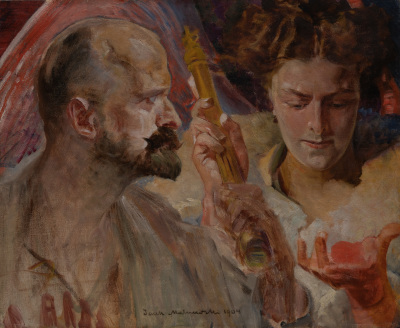 Self-Portrait With Muse — Jacek Malczewski