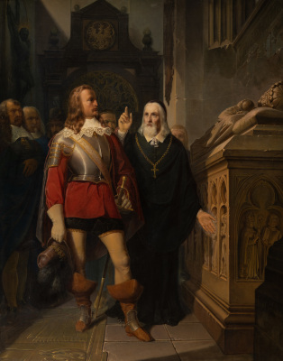 Szymon Starowolski and Charles Gustav in front of the Grave of Wladyslaw Lokietek — Jan Matejko