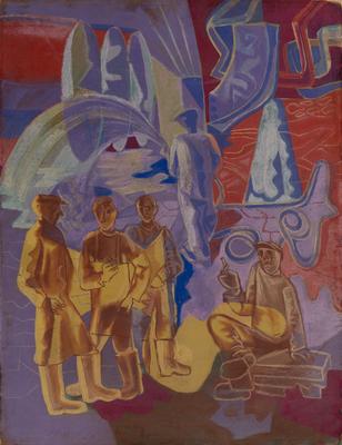Sketch for a Mural on the Territory of the Lviv State Leather Enterprise (until 1976, the Svitanok Leather Company) — Vasyl Poliovyi