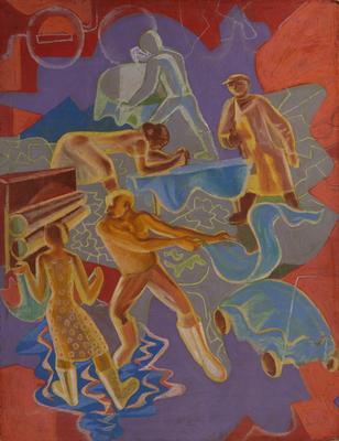 Sketch for a Mural on the Territory of the Lviv State Leather Enterprise (until 1976, the Svitanok Leather Company) — Vasyl Poliovyi