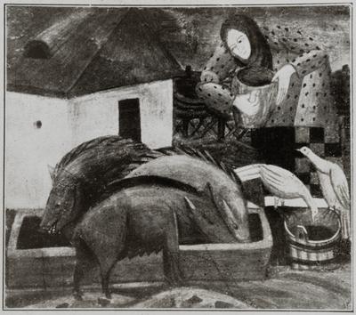 Tymofii Boichuk's Work "Feeding Pigs" — unknown