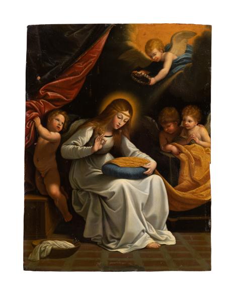 Madonna Sewing Surrounded by Angels 1