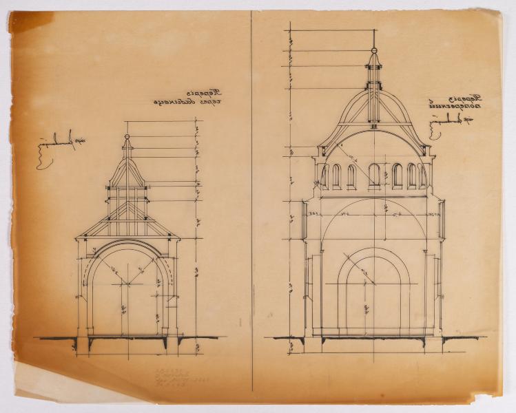 Reconstruction Project of the Church in Dmytriv. Cross Section. Cross Section Through the Narthex-Babynets 2