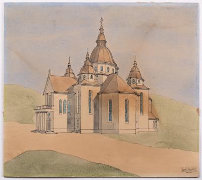 Sketch of the Church in Deliatyn — Yevhen Nahirnyi
