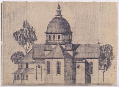 / Project of an Unidentified Church / — Yevhen Nahirnyi