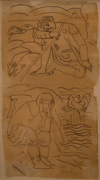 Shepherd. Old man (sketches)