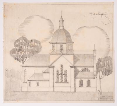 / Project of an Unidentified Three-Nave Church / — Yevhen Nahirnyi