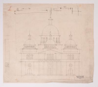 / Facade of an Unidentified Five-Domed Church / — Yevhen Nahirnyi