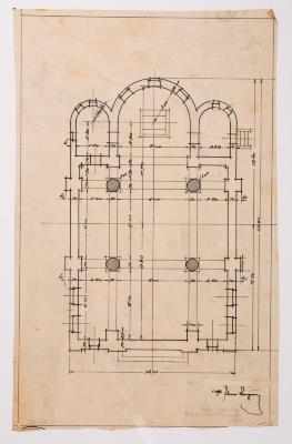 / Project of an Unidentified Three-Nave Church / — Yevhen Nahirnyi