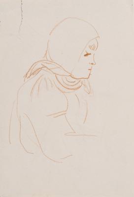 Girl in a Headscarf. Sketch for an Etching — Yaroslava Muzyka