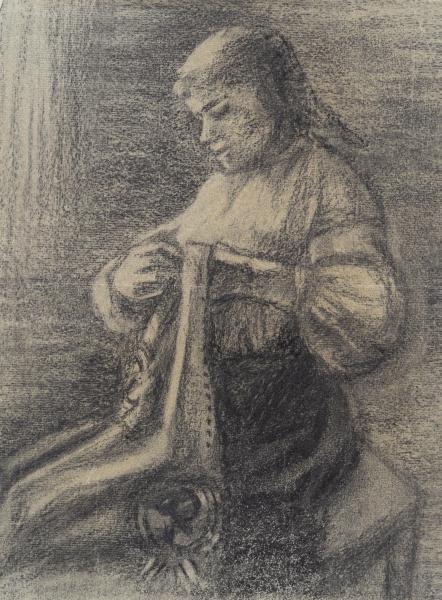 Вишивальниця. Ескіз 1