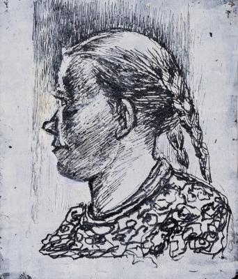 Girl. Drawing for an Etching — Yaroslava Muzyka