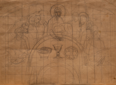 Last Supper (a sketch) — Mykhailo Boichuk