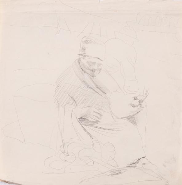 "Old Woman Sitting" from the "Market Before the War" Series 1