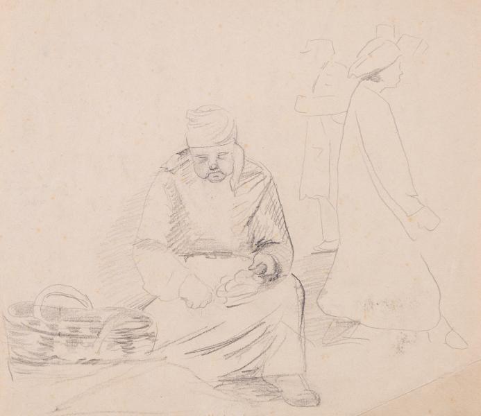 "Old Woman with a Basket" from the "Market Before the War" Series 1
