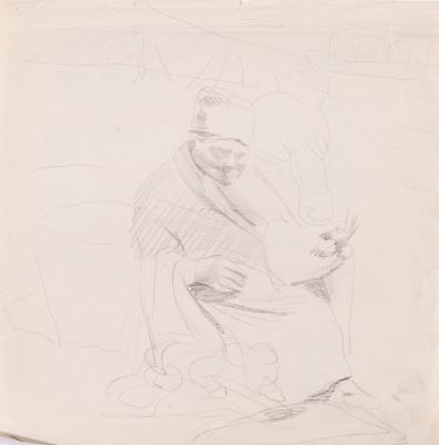 "Old Woman Sitting" from the "Market Before the War" Series — Yaroslava Muzyka