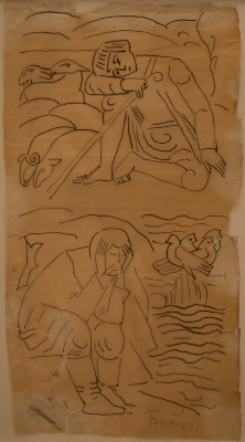 Shepherd. Old man (sketches) — Mykhailo Boichuk