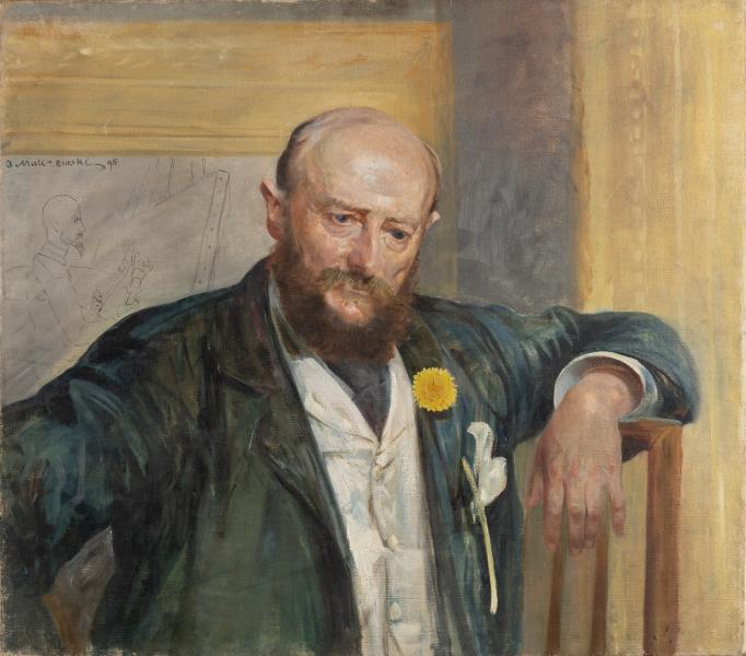 Portrait of Piotr Dobrzanski with a Self-Caricature of Jacek Malczewski 1