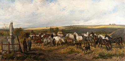 Herd of Horses (Dionysiusz Trzeciak's Horse Farm in Taurow) — Juliusz Kossak