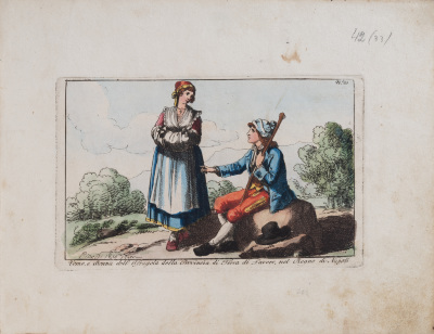 Man and Woman from Afragola in the Province of Terra di Lavoro in the Kingdom of Naples — Bartolomeo Pinelli