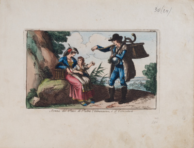 Woman from the Village of Pietro Terrazzano and Gioncata (Milk Cheese) Seller — Bartolomeo Pinelli