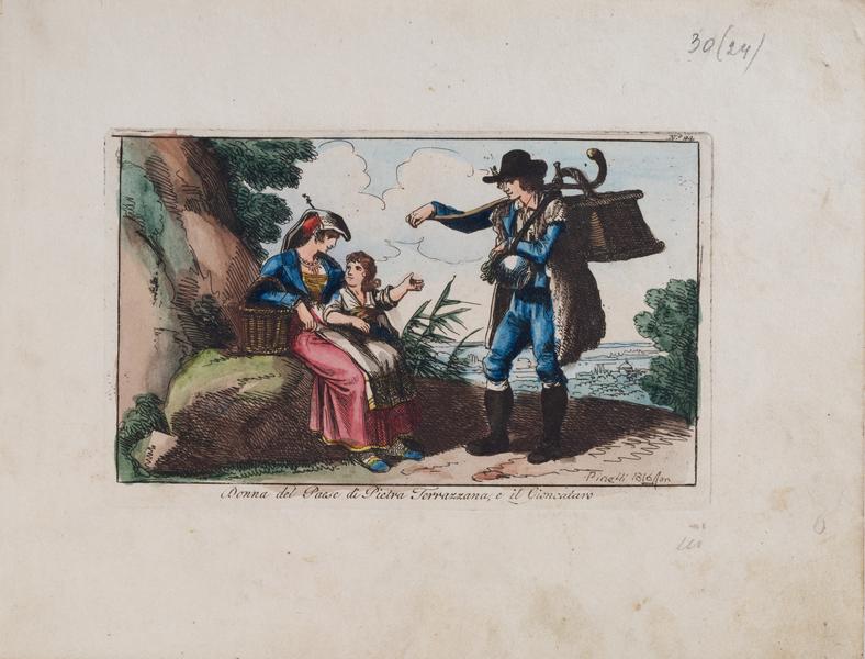 Woman from the Village of Pietro Terrazzano and Gioncata (Milk Cheese) Seller 1
