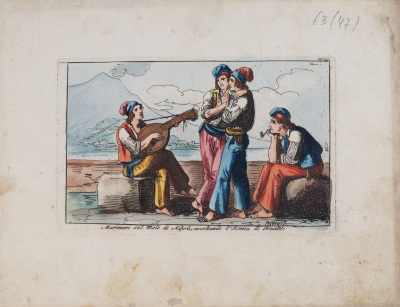 Sailors on the Pier of the Port of Naples Listening to "The Story of Rinaldo" — Bartolomeo Pinelli