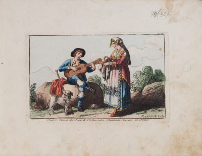 Man and Women from the Village of Civitavecchia in the Province of Contrado di Molise — Bartolomeo Pinelli