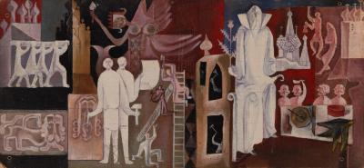 Sketch for the "Ruthenian Architects" Mural Series — Vasyl Poliovyi, Yuliia Podohova