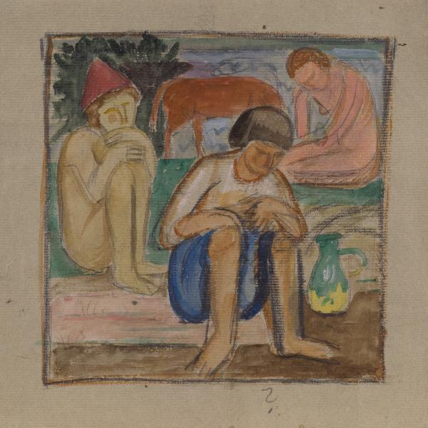 Three Seated Figures 1
