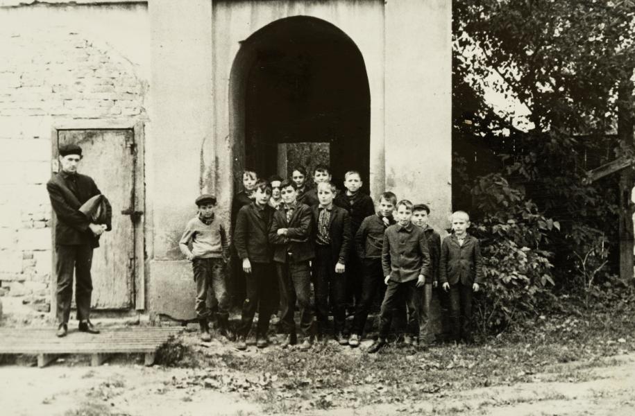 Boys in Front of the Building