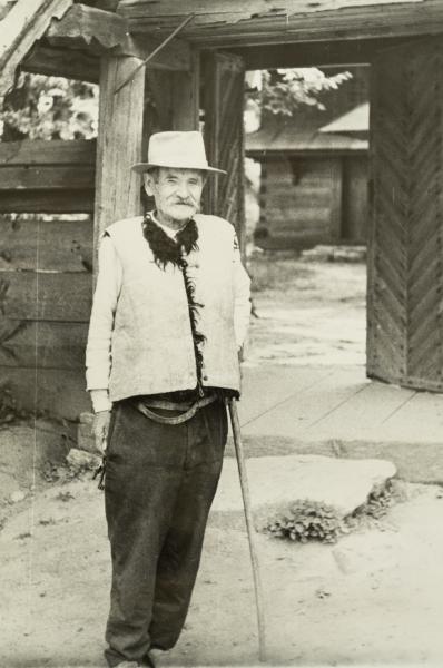 Photographic Portrait of an Older Man in a Sleeveless Jacket
