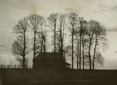Twilight Landscape with a Wooden Church — unknown