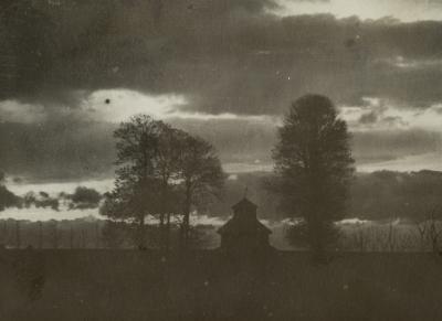 Twilight Landscape with a Wooden Church — unknown