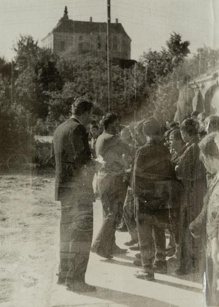 Group of People Near the Olesko Castle
