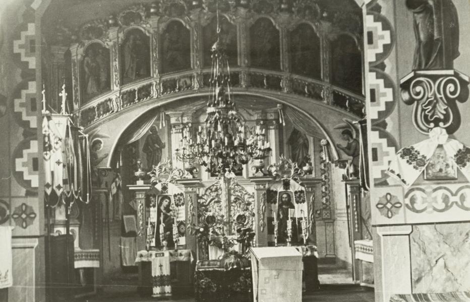 Fragment of the Church Interior with an Iconostasis
