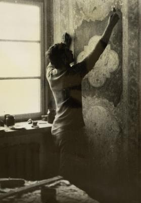 Work on the Interior Mural — unknown