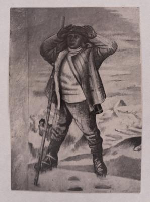 Mykhailo Lezviiev. Fragment of the "Ascent to Elbrus" Mural (another variant of the composition) — unknown