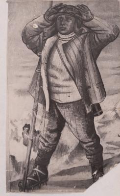 Mykhailo Lezviiev. Fragment of the "Ascent to Elbrus" Mural (another variant of the composition) — unknown