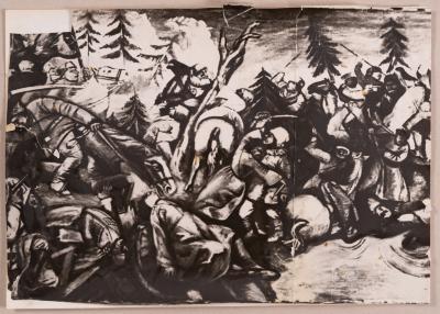 Mykhailo Lezviiev. Scene from the Civil War in the Caucasus — unknown