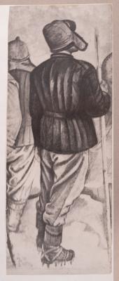 Mykhailo Lezviiev. Fragment of the "Ascent to Elbrus" Mural for the Pedagogical Institute — unknown