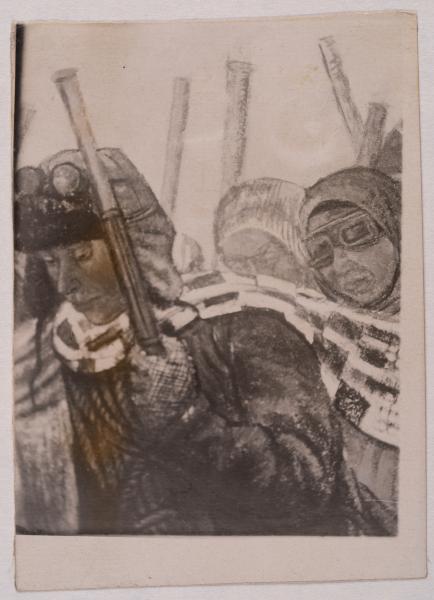Mykhailo Lezviiev. Fragment of the "Ascent to Elbrus" Mural
